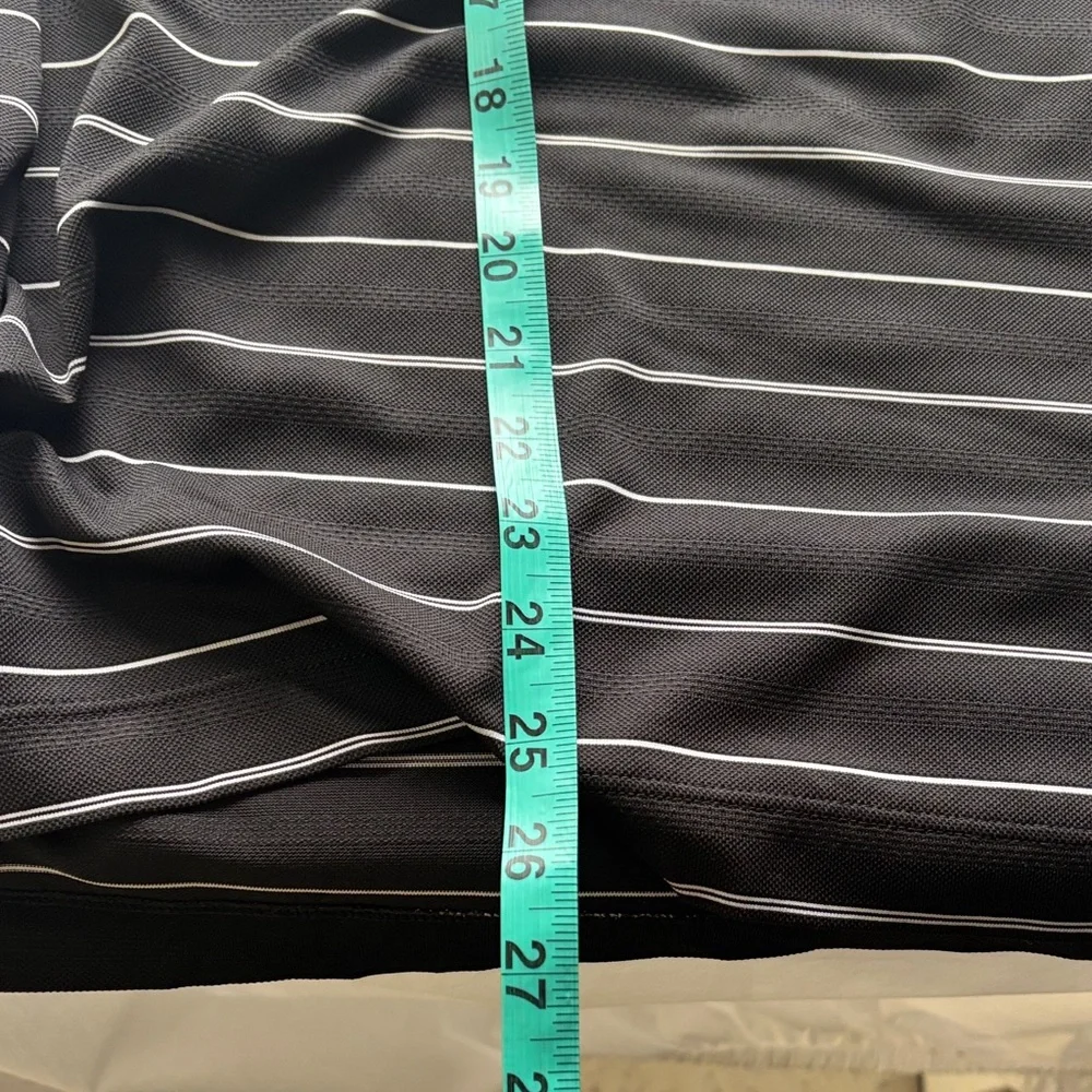 🖤 Nike Golf Black Polo Mens Large White Stripe Performance Collared 🖤 - Picture 9 of 12